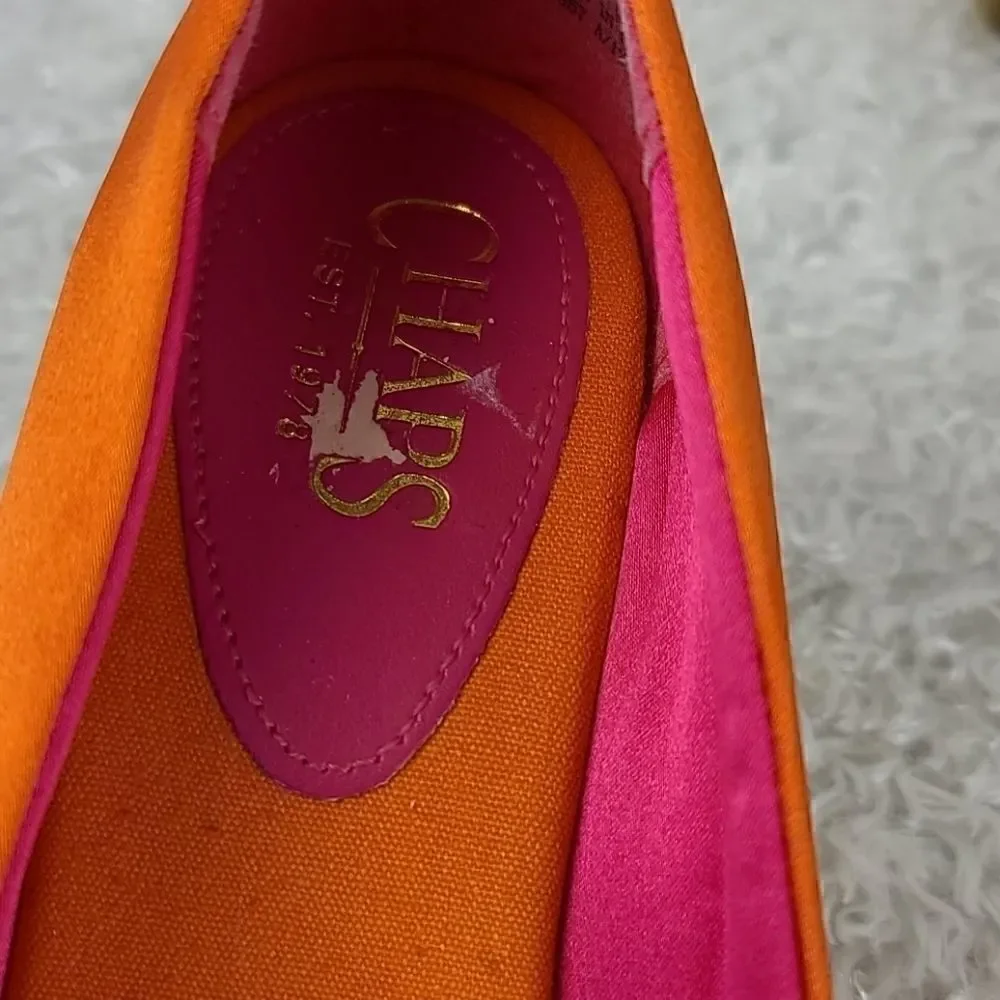 Chaps Wedge Heel Espadrille Orange 7.5